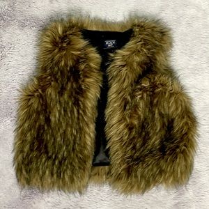 Brown Faux Fur Vest 3-6Y